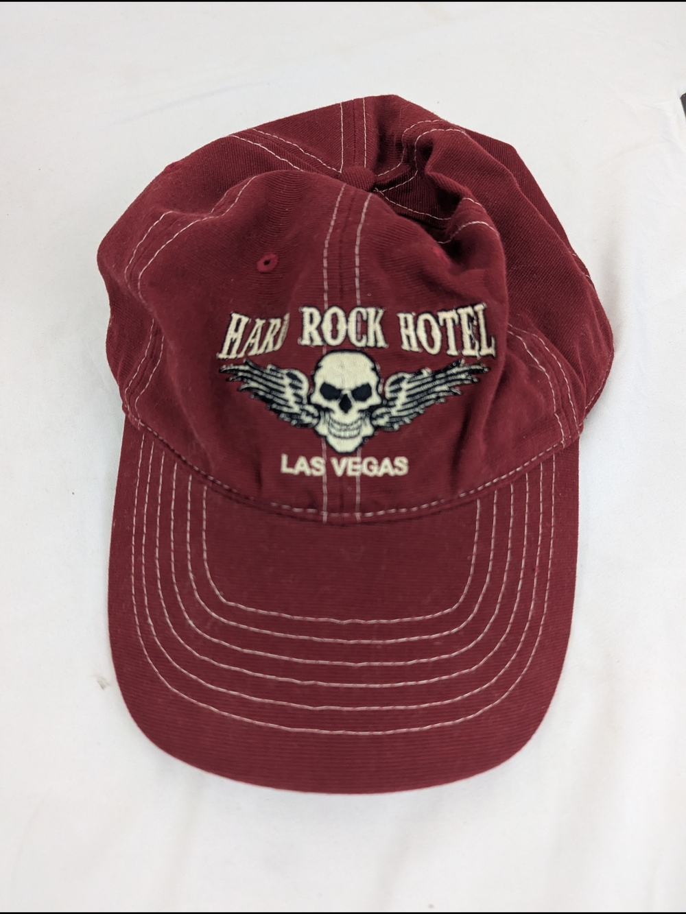 Hard Rock Hotel Las Vegas Maroon Baseball Cap With Adjustable Strap